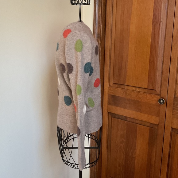 Cynthia Rowley 2 Ply 100% Cashmere Pullover Polka Dot Sweater Extra Small - Picture 3 of 5